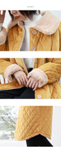 Load image into Gallery viewer, 2019 new Korean version of loose short rabbit fur one thickened cotton-padded jacket women's long wool collar cotton-padded clothes a generation of hair
