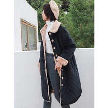 Load image into Gallery viewer, 2019 new Korean version of loose short rabbit fur one thickened cotton-padded jacket women's long wool collar cotton-padded clothes a generation of hair