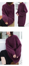 Load image into Gallery viewer, "Clearance seconds kill 86 yuan does not return and does not change" in the long knit base shirt female half turtle neck loose 8910