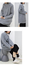 Load image into Gallery viewer, "Clearance seconds kill 86 yuan does not return and does not change" in the long knit base shirt female half turtle neck loose 8910