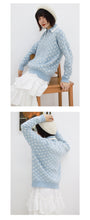 Load image into Gallery viewer, A sweater for women 2018 autumn and winter sable plaid long sleeve sweater fresh lapel sweater women 5173