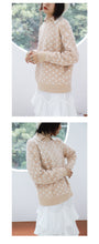Load image into Gallery viewer, A sweater for women 2018 autumn and winter sable plaid long sleeve sweater fresh lapel sweater women 5173
