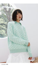 Load image into Gallery viewer, A sweater for women 2018 autumn and winter sable plaid long sleeve sweater fresh lapel sweater women 5173