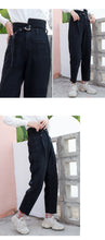 Load image into Gallery viewer, Straight casual pants with high waist and 9 minutes jeans 8572