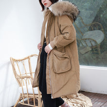 Load image into Gallery viewer, Winter 2018 New Thickened Long Size Knee Down Garment, Big Hair Collar Fox Hair Cap Coat 3053