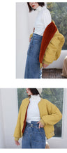 Load image into Gallery viewer, 2018 New Baseball Coat Female Winter Korean Embroidered Short Rabbit Plush Plus Thick Little Jacket 3060