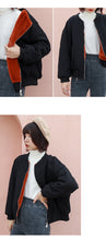 Load image into Gallery viewer, 2018 New Baseball Coat Female Winter Korean Embroidered Short Rabbit Plush Plus Thick Little Jacket 3060