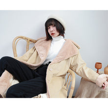 Load image into Gallery viewer, "Clearance seconds kill 216 times without refund or change" fur collar fur inside loose long cotton-padded clothes 3062 women