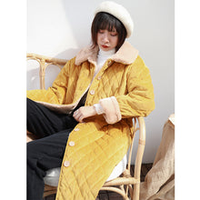 Load image into Gallery viewer, 2019 new Korean version of loose short rabbit fur one thickened cotton-padded jacket women's long wool collar cotton-padded clothes a generation of hair