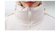 Load image into Gallery viewer, [Clearing the warehouse and killing 69 yuan per second without refund or exchange] Women's warm short cotton jacket 2276 with lamb wool and cotton clothes spliced together
