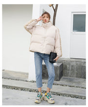 Load image into Gallery viewer, [Clearing the warehouse and killing 69 yuan per second without refund or exchange] Women's warm short cotton jacket 2276 with lamb wool and cotton clothes spliced together