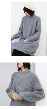 Load image into Gallery viewer, "Clearance seconds kill 86 yuan does not return and does not change" in the long knit base shirt female half turtle neck loose 8910