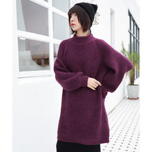 Load image into Gallery viewer, "Clearance seconds kill 86 yuan does not return and does not change" in the long knit base shirt female half turtle neck loose 8910