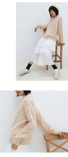 Load image into Gallery viewer, A sweater for women 2018 autumn and winter sable plaid long sleeve sweater fresh lapel sweater women 5173