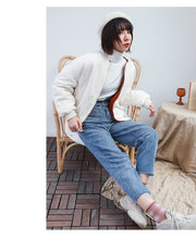 Load image into Gallery viewer, Straight casual pants with high waist and 9 minutes jeans 8572