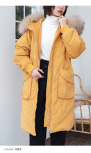 Load image into Gallery viewer, Winter 2018 New Thickened Long Size Knee Down Garment, Big Hair Collar Fox Hair Cap Coat 3053