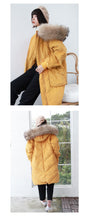 Load image into Gallery viewer, Winter 2018 New Thickened Long Size Knee Down Garment, Big Hair Collar Fox Hair Cap Coat 3053