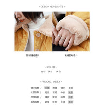 Load image into Gallery viewer, 2019 new Korean version of loose short rabbit fur one thickened cotton-padded jacket women's long wool collar cotton-padded clothes a generation of hair