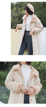 Load image into Gallery viewer, 2019 new Korean version of loose short rabbit fur one thickened cotton-padded jacket women's long wool collar cotton-padded clothes a generation of hair