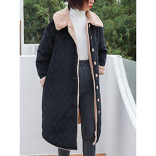 Load image into Gallery viewer, 2019 new Korean version of loose short rabbit fur one thickened cotton-padded jacket women's long wool collar cotton-padded clothes a generation of hair