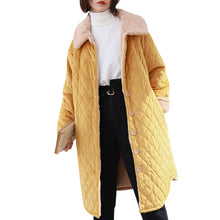 Load image into Gallery viewer, 2019 new Korean version of loose short rabbit fur one thickened cotton-padded jacket women's long wool collar cotton-padded clothes a generation of hair