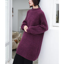 Load image into Gallery viewer, "Clearance seconds kill 86 yuan does not return and does not change" in the long knit base shirt female half turtle neck loose 8910