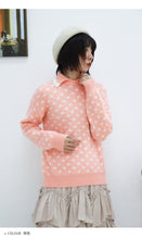 Load image into Gallery viewer, A sweater for women 2018 autumn and winter sable plaid long sleeve sweater fresh lapel sweater women 5173