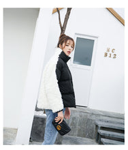 Load image into Gallery viewer, [Clearing the warehouse and killing 69 yuan per second without refund or exchange] Women's warm short cotton jacket 2276 with lamb wool and cotton clothes spliced together