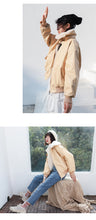 Load image into Gallery viewer, Fall/winter 2018 new short slim cotton-padded clothes loose PU leather student rabbit fur jacket motorcycle jacket 3065