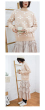 Load image into Gallery viewer, Autumn and winter Korean crew neck macaroon small fresh ins snowflake sweater female pullover long sleeve loose knit 5172