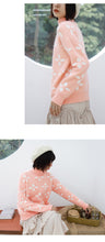 Load image into Gallery viewer, Autumn and winter Korean crew neck macaroon small fresh ins snowflake sweater female pullover long sleeve loose knit 5172