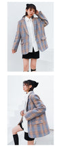Load image into Gallery viewer, Plaid coat coat women 2018 fall/winter Korean version of short retro Joker lapel tweed coat suit 3063