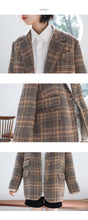 Load image into Gallery viewer, Plaid coat coat women 2018 fall/winter Korean version of short retro Joker lapel tweed coat suit 3063