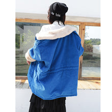 Load image into Gallery viewer, Corduroy jacket, rabbit hair collar, thicker cotton overcoat 3051