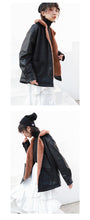 Load image into Gallery viewer, Leather women's short 2018 winter wild loose velvet mink coat motorcycle jacket 3071