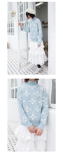 Load image into Gallery viewer, Autumn and winter Korean crew neck macaroon small fresh ins snowflake sweater female pullover long sleeve loose knit 5172