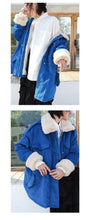 Load image into Gallery viewer, Corduroy jacket, rabbit hair collar, thicker cotton overcoat 3051