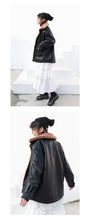 Load image into Gallery viewer, Leather women's short 2018 winter wild loose velvet mink coat motorcycle jacket 3071