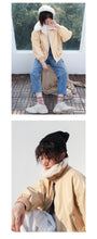 Load image into Gallery viewer, Fall/winter 2018 new short slim cotton-padded clothes loose PU leather student rabbit fur jacket motorcycle jacket 3065