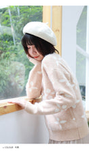 Load image into Gallery viewer, Autumn and winter Korean crew neck macaroon small fresh ins snowflake sweater female pullover long sleeve loose knit 5172
