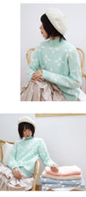 Load image into Gallery viewer, Autumn and winter Korean crew neck macaroon small fresh ins snowflake sweater female pullover long sleeve loose knit 5172
