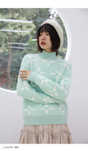 Load image into Gallery viewer, Autumn and winter Korean crew neck macaroon small fresh ins snowflake sweater female pullover long sleeve loose knit 5172