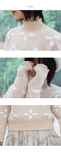 Load image into Gallery viewer, Autumn and winter Korean crew neck macaroon small fresh ins snowflake sweater female pullover long sleeve loose knit 5172