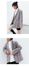 Load image into Gallery viewer, Plaid coat coat women 2018 fall/winter Korean version of short retro Joker lapel tweed coat suit 3063