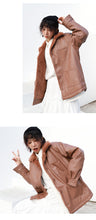Load image into Gallery viewer, Leather women's short 2018 winter wild loose velvet mink coat motorcycle jacket 3071