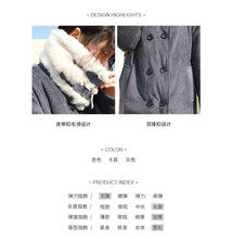 Load image into Gallery viewer, Corduroy jacket, rabbit hair collar, long cotton dress, woman 3068