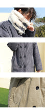 Load image into Gallery viewer, Corduroy jacket, rabbit hair collar, long cotton dress, woman 3068