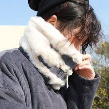 Load image into Gallery viewer, Corduroy jacket, rabbit hair collar, long cotton dress, woman 3068
