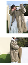 Load image into Gallery viewer, Corduroy jacket, rabbit hair collar, long cotton dress, woman 3068