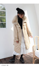 Load image into Gallery viewer, In the winter of 2018, the new Korean version of fur collar hooded down jacket women thickened white duck down long down jacket women 3038